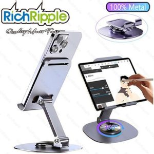 Purple Metal Desktop Phones & Tablets Holder Foldable Stand