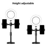 6inch LED Selfie Ring Light & Tripod Stand 2 Phone Holders